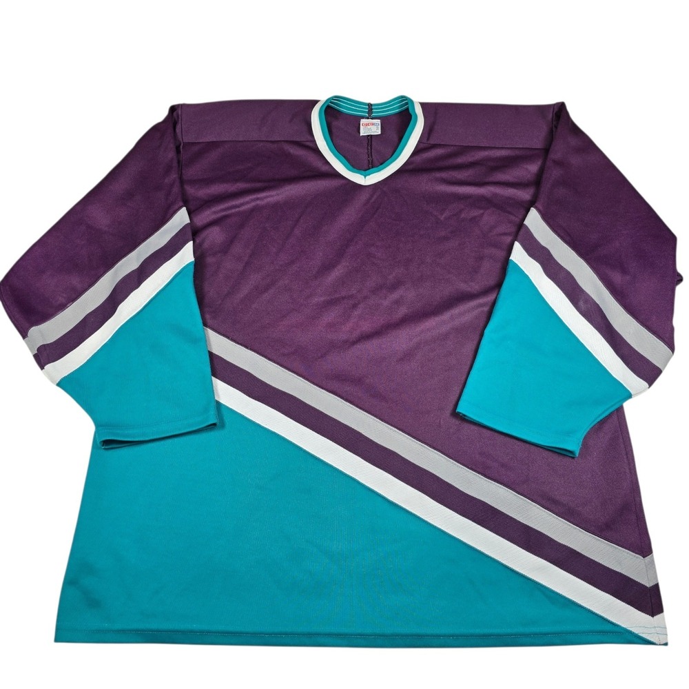 VTG CCM Anaheim Mighty Ducks Color BLANK NO LOGO NHL Hockey Jersey- Men's Sz XL